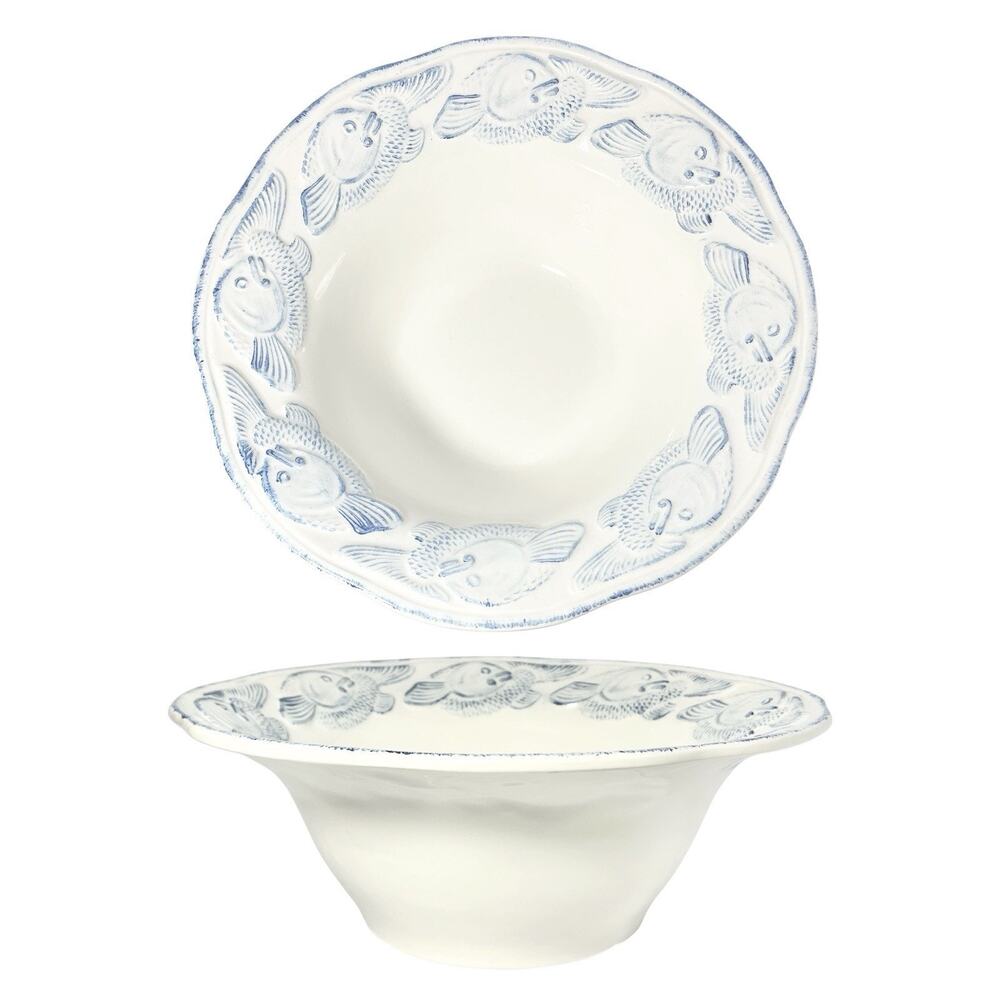 Pottery Barn “Oceanside” Large Ceramic Salad or Pasta Serving Bowl 13 3/4”